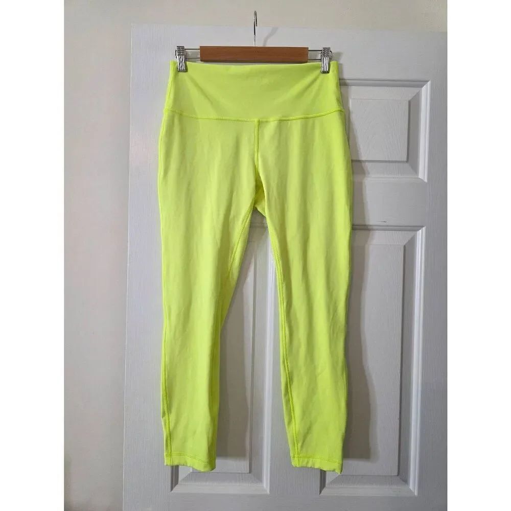 Lululemon Wunder Under HR Tight 25”L Size 10 Highlighter Yellow